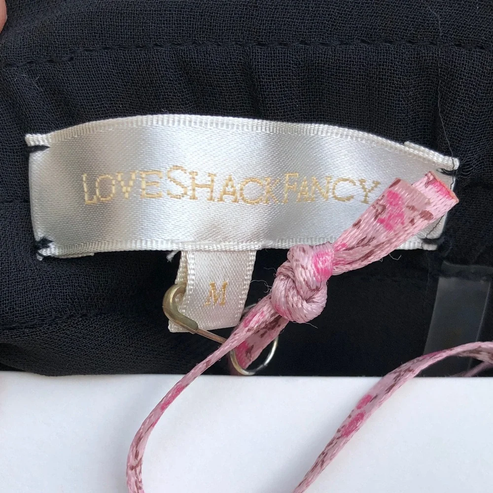NWT LoveShackFancy Chic Black High-Low Skirt